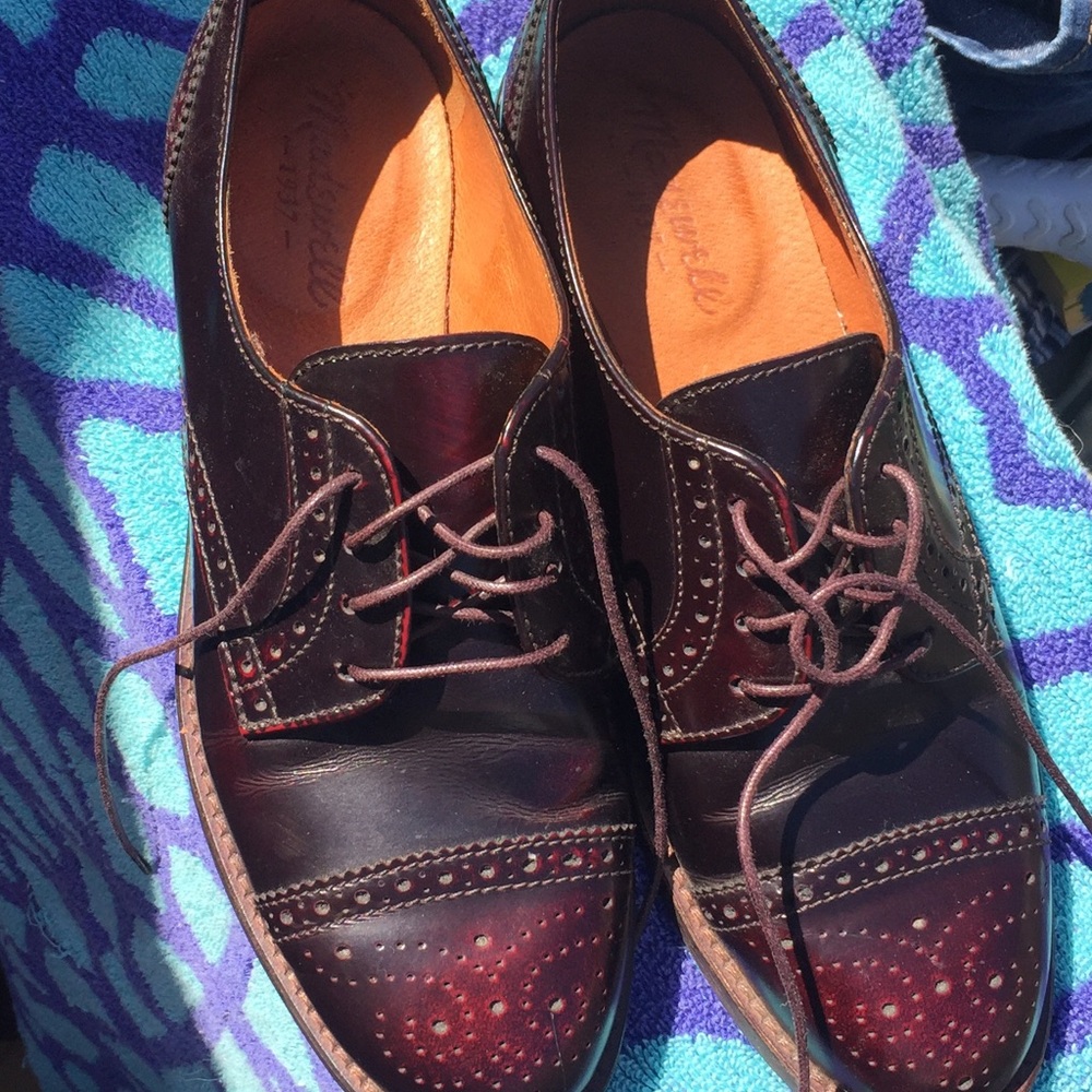 Burgundy Madewell Alexa Chung Keaton oxfords 6.5